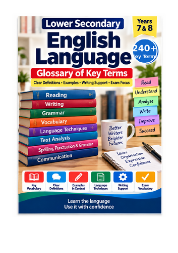 Lower Secondary English Language — Years 7 & 8  240 key terms | 70 pages