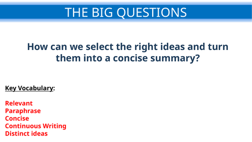 Cambridge IGCSE English Language (0500) Paper 1 – Question 2A Summary Writing Skills  2027 Spec