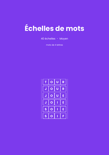 French Word Ladders - 40 Puzzles | 18 Sheets