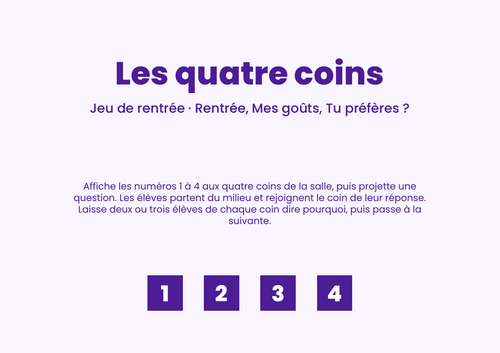 French Four Corners - Icebreaker | 31 Sheets