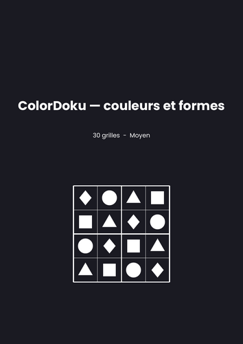 French ColorDoku Shape Sudoku | 11 Sheets