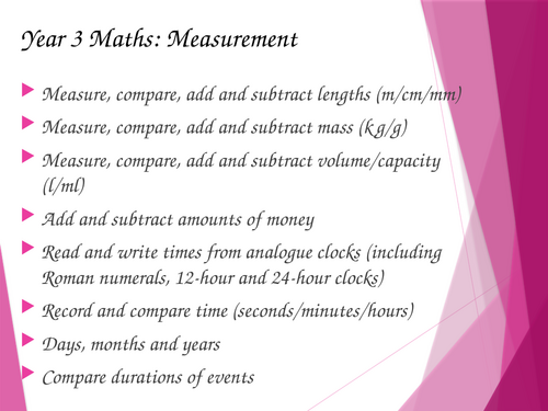 Year 3 Measurement Revision