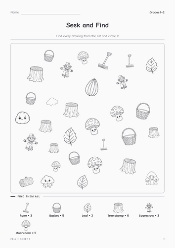 Autumn Activities | 22 No-Prep Sheets