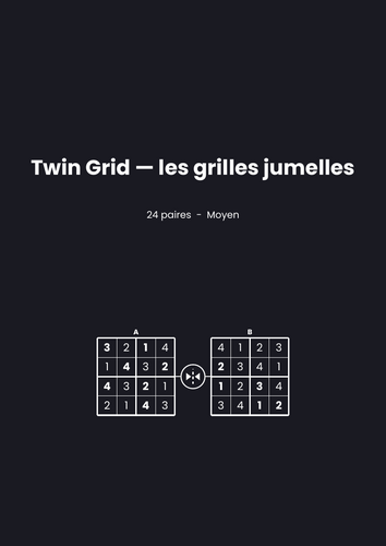 French Twin Grid Logic Puzzles | 11 Sheets