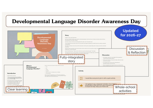 Developmental Language Disorder Awareness Day Assembly | KS1 & KS2 | Updated for 2026-27