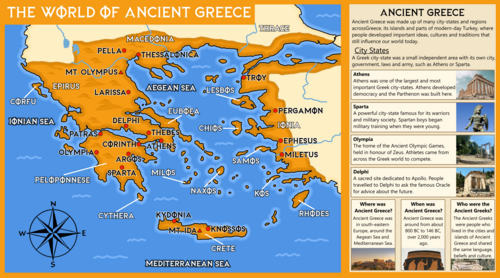 Ancient Greece Illustrated Map