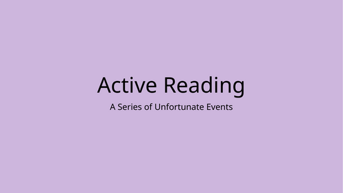 A Series of Unfortunate Events | 10-Day KS2 Active Reading Unit | Year 5/6