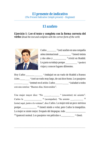 Spanish PRESENT Tense (presente indicativo) Reading, Grammar & Speaking | BEGINNER | A1.2