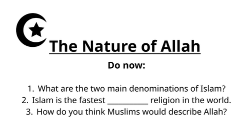 GCSE RE AQA – The Nature of Allah & Tawhid (Muslim Beliefs Lesson)
