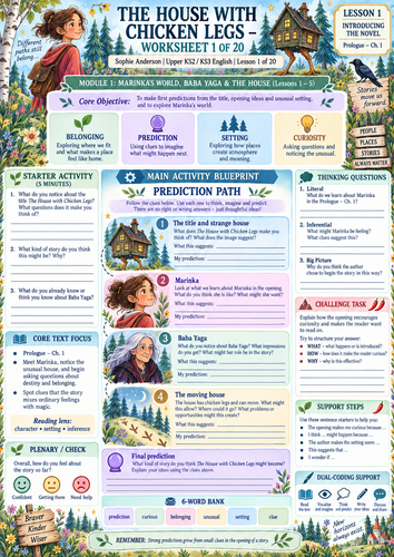 The House with Chicken Legs Worksheets | KS2 English Lessons 1–10 | Reading Comprehension