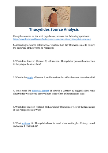 Thucydides Source Analysis Worksheet