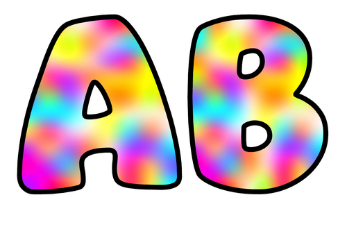 Neon Blob Mesh Bubble Letters | Patterned Bulletin Board Letters | Printable Alphabet A-Z and 0-9