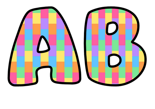 Bright Mosaic Tiles Bubble Letters | Patterned Bulletin Board Letters | Classroom Display Pack