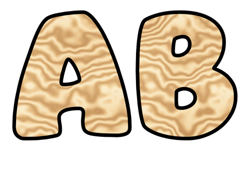 Sand Ripples Bubble Letters | Nature Bulletin Board Letters | Printable Alphabet A-Z and 0-9