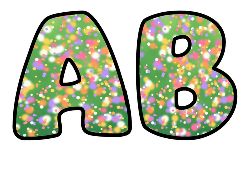 Wildflower Meadow Bubble Letters | Nature Bulletin Board Letters | Printable Alphabet A-Z and 0-9