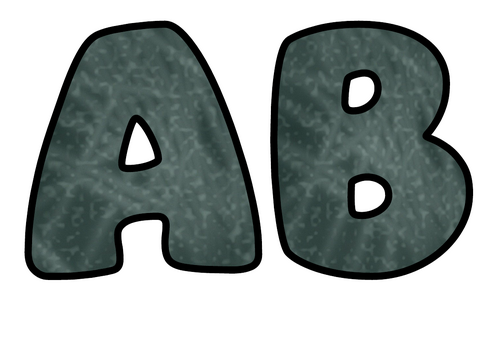 Chalkboard Bubble Letters | Blackboard Bulletin Board Letters | Printable Alphabet A-Z and 0-9