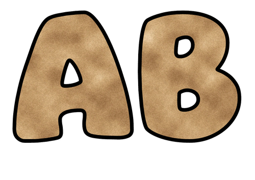 Kraft Paper Bubble Letters | Natural Bulletin Board Letters | Classroom Display Pack