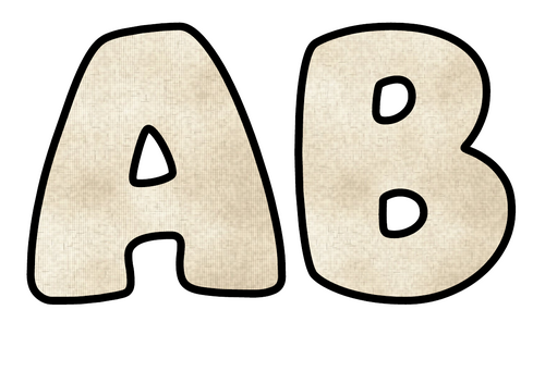 Linen Weave Bubble Letters | Textured Bulletin Board Letters | Classroom Display Pack