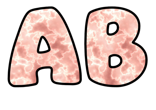 Rose Gold Bubble Letters | Metallic Bulletin Board Letters | Printable Alphabet A-Z and 0-9