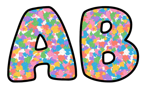 Sponge Paint Bubble Letters | Painted Bulletin Board Letters | Classroom Display Pack