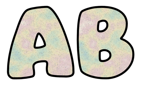 Recycled Paper Bubble Letters | Natural Bulletin Board Letters | Printable Alphabet A-Z and 0-9