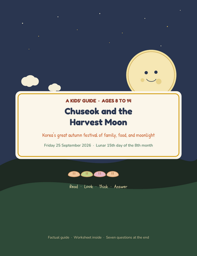 Chuseok Reading Comprehension | Korean Thanksgiving Harvest Moon | Grades 3-8