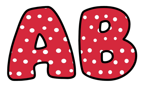 Cherry Red White Spots Bubble Letters | Plain Colour Bulletin Board Letters