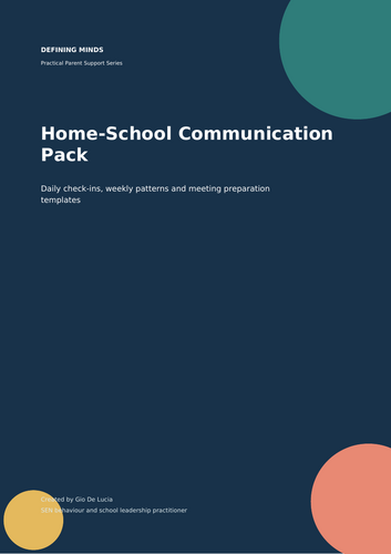 Home-School Communication Pack | SEND Check-ins and Pattern Tracking
