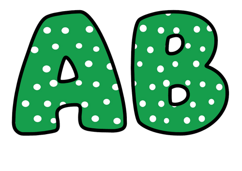 Emerald Green White Spots Bubble Letters | Plain Colour Bulletin Board Letters