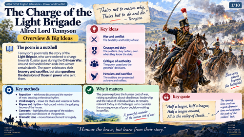 the charge of light brigade - gcse aqa english poem
