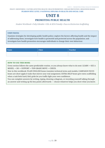 BTEC Social Care Unit 8: Promoting social care