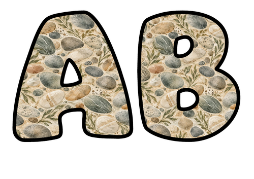 Pebbles Bubble Letters | Display Lettering | Printable A-Z and 0-9