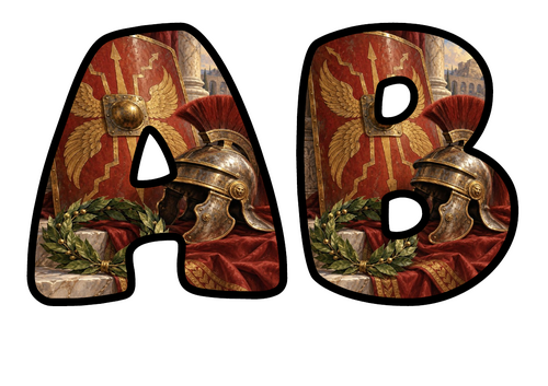 Ancient Rome Bubble Letters | Bulletin Board Letters | Printable A-Z and 0-9