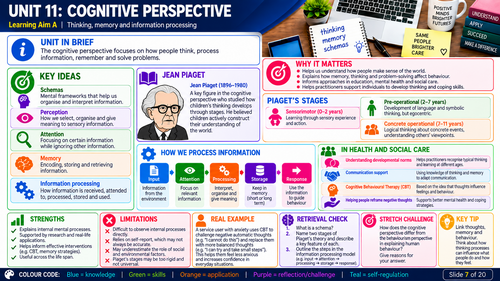 BTEC Level 3 Health & Social Care Unit 11 Psychological Perspectives | Visual Revision Pack