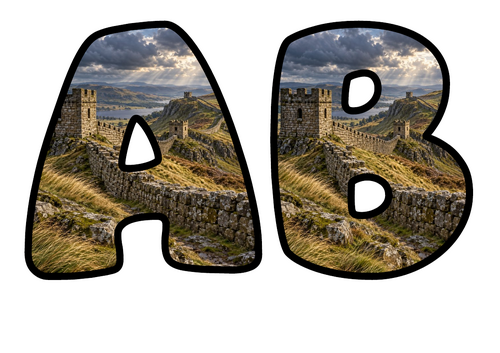 Hadrian's Wall Display Lettering | Bubble Letters A-Z and 0-9 | Classroom Decor