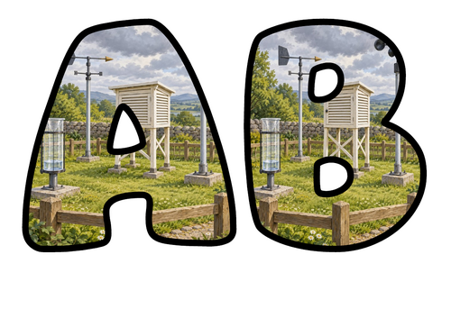 Weather Station Alphabet Display Pack | Printable Bubble Letters A-Z and 0-9