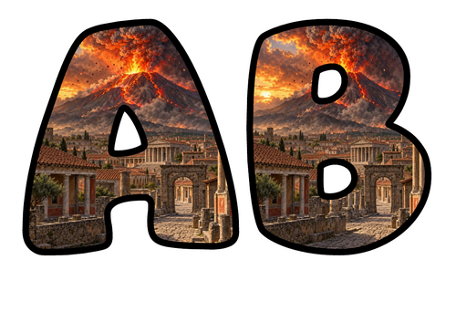 Pompeii Display Lettering | Bubble Letters A-Z and 0-9 | Classroom Decor
