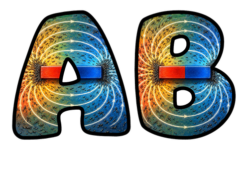 Magnetism Bubble Letters | Display Lettering | Printable A-Z and 0-9