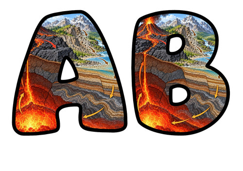 The Rock Cycle Display Lettering | Bubble Letters A-Z and 0-9 | Classroom Decor