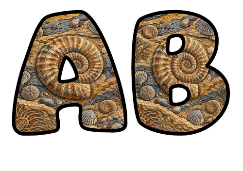 Fossils Bubble Letters | Bulletin Board Letters | Printable A-Z and 0-9