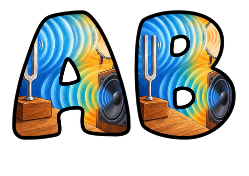 Sound Waves Themed Bubble Letters | Classroom Display Alphabet | A-Z and 0-9