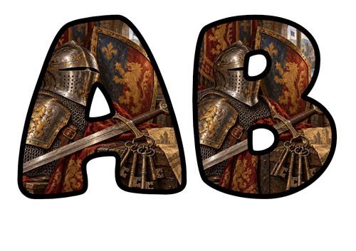 Knight's Armour Display Lettering | Bubble Letters A-Z and 0-9 | Classroom Decor