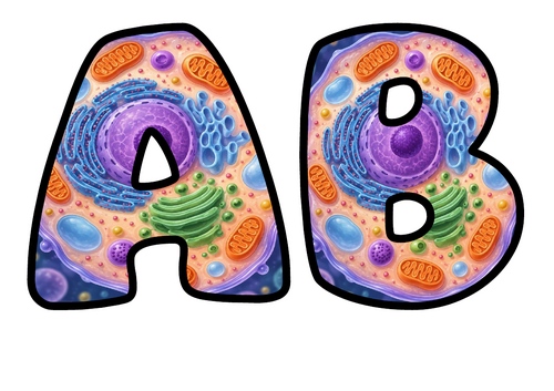 Bubble Letters Animal Cell | Printable Alphabet Display Pack | A-Z and 0-9