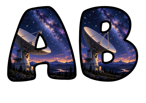 Radio Telescope Alphabet Display Pack | Printable Bubble Letters A-Z and 0-9