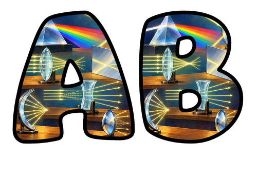 Light and Lenses Display Lettering | Bubble Letters A-Z and 0-9 | Classroom Decor