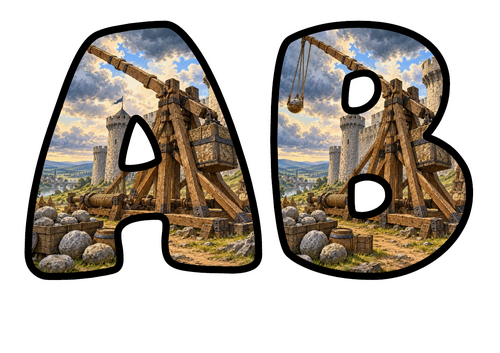 Trebuchet Alphabet Display Pack | Printable Bubble Letters A-Z and 0-9