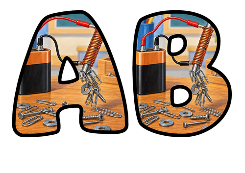 Electromagnet Themed Bubble Letters | Classroom Display Alphabet | A-Z and 0-9