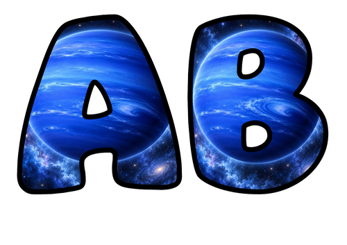 Neptune Themed Bubble Letters | Classroom Display Alphabet | A-Z and 0-9