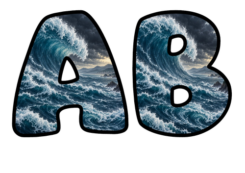 Stormy Sea Themed Bubble Letters | Classroom Display Alphabet | A-Z and 0-9
