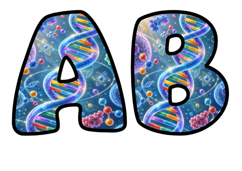 DNA Alphabet Display Pack | Printable Bubble Letters A-Z and 0-9